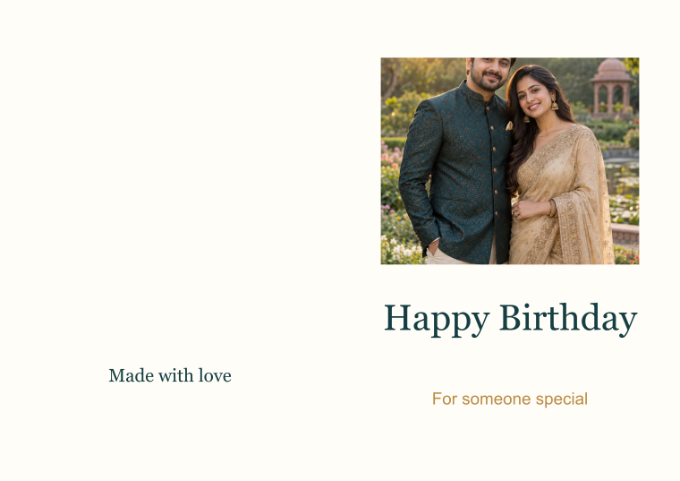 Birthday Moments · A6 folded · A5 spread design